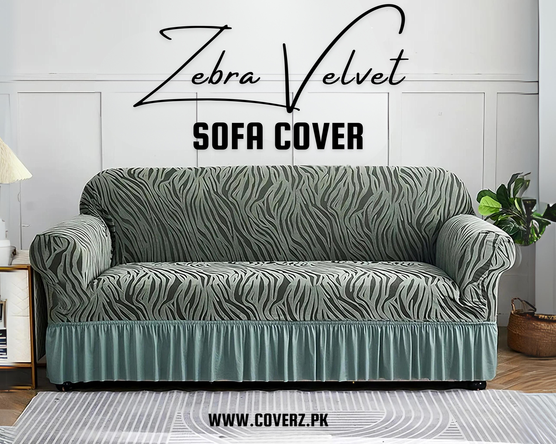 Zebra Velvet Turkish Sofa Cover