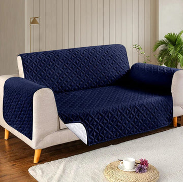 Ultrasonic Microfiber Sofa Cover - Blue